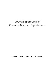 2009 Maxum 2900 SE Sport Cruiser Owners Manual Guide, 2009 page 1