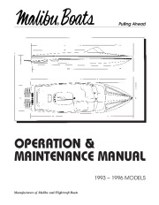Malibu Boats Operation and Maintenance Manual, 1993,1994,1995,1996 page 1