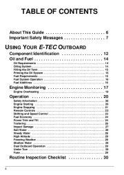 2009 Evinrude 200 225 250 300 hp E-TEC HSL HVL HL HX PL PX PZ CX CZ Outboard Boat Motor Owners Manual, 2009 page 7